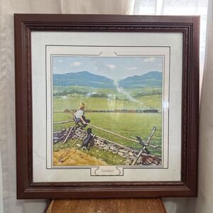 Norman Rockwell "Watching The Train" Boyhood Dreams Four‎ Seasons Summer Framed